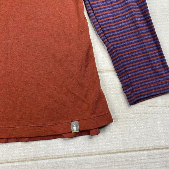 Smartwool Sweater Top Womens M Purple Brick Cowl Neck 100% Merino Wool Pullover - Picture 2 of 8